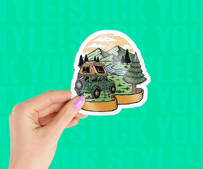 Mountain Camping Sticker