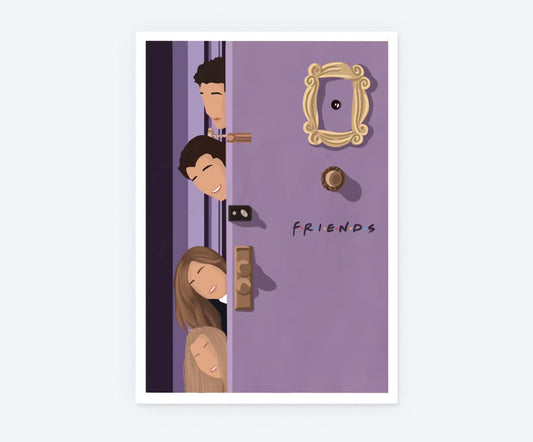 Peeking Friends Door Magnetic Sticker