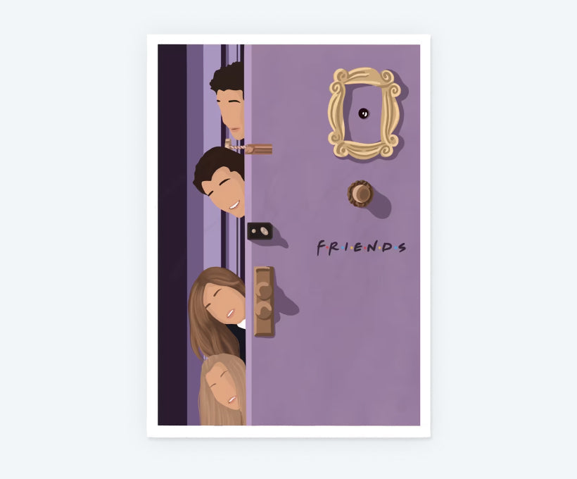 Peeking Friends Door Sticker