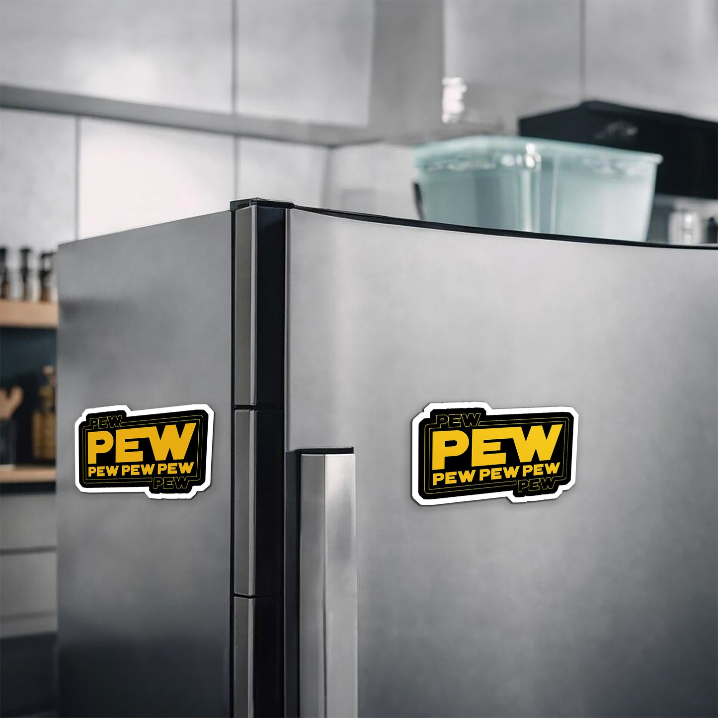 Pew Pew Pew Magnetic Sticker