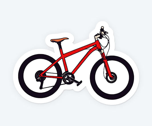 Red Cycle Minimal Magnetic Sticker