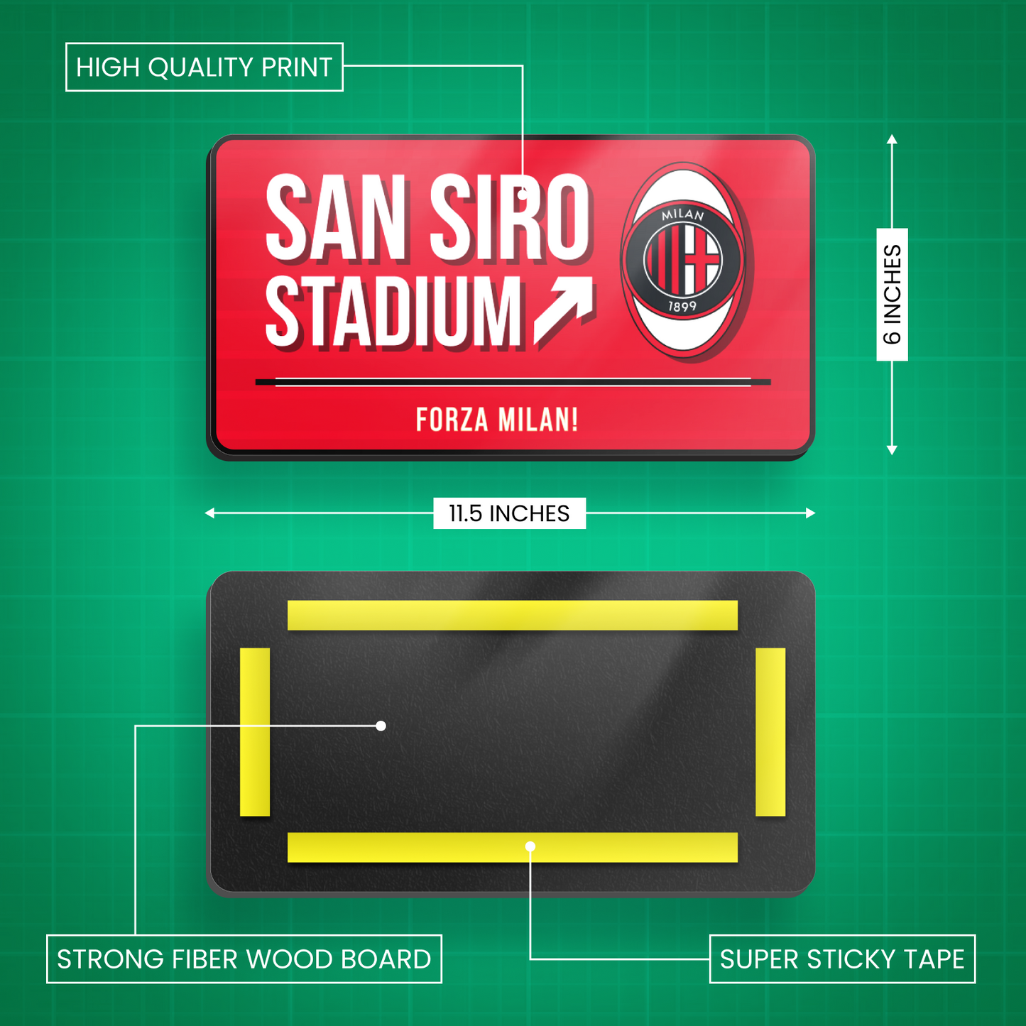 San Siro Stadium - AC Milan Door Sign