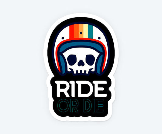 Skull Ride or Die Magnetic Sticker