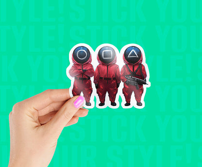 Squid Game Red Suits Soldiers Magnetic Sticker