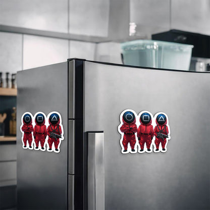 Squid Game Red Suits Soldiers Magnetic Sticker