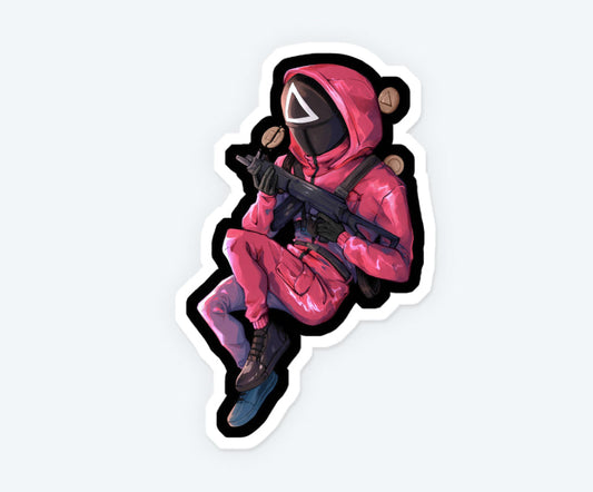 Squid Game Pink Soldiers Magnetic Sticker