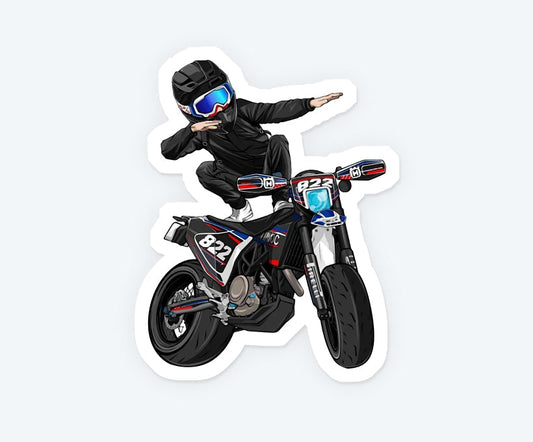 Supermotard Motorcycle Magnetic Sticker