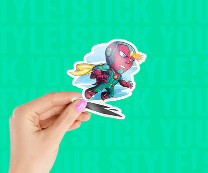 Vision Superhero Magnetic Sticker