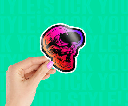 Vr Gamer Skull Magnetic Sticker