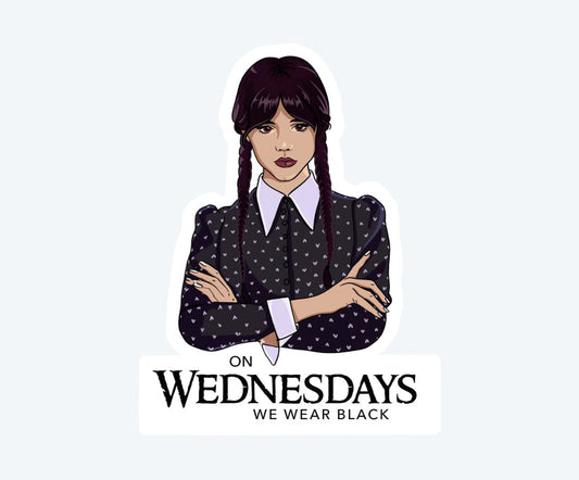 Wear Black On Wednesday Magnetic Sticker
