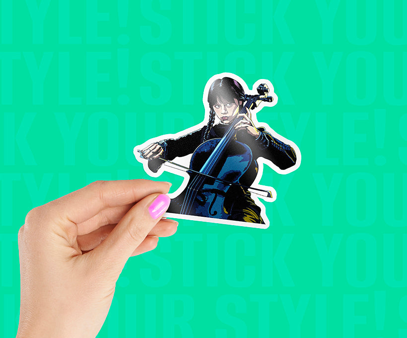 Wednesday Cello Magnetic Sticker