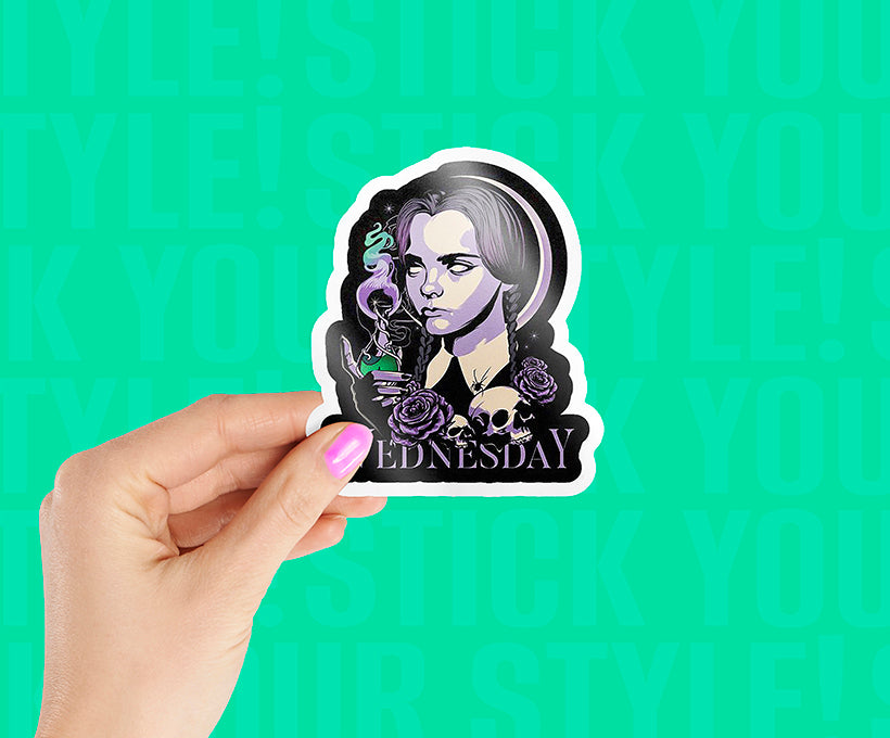 Wednesday Holding Poison Magnetic Sticker