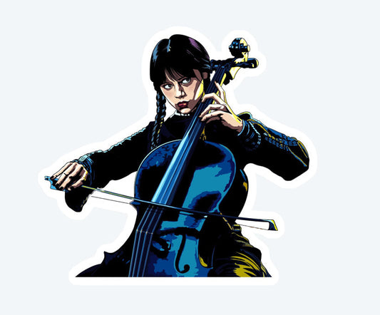 Wednesday Cello Magnetic Sticker