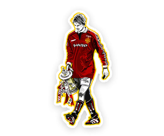David Beckham Carrying Trophy Sticker