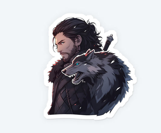 Jon Snow & Ghost Sticker