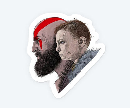 Kratos with Atreus Sticker