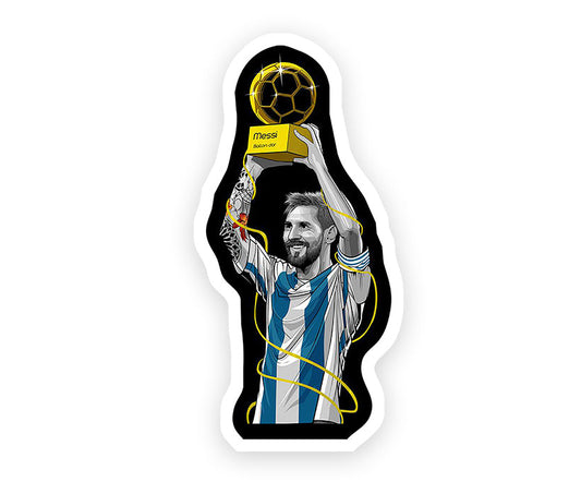 Leo Messi with ballon Dor Sticker