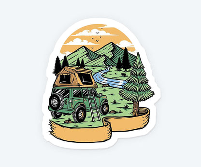 Mountain Camping Sticker