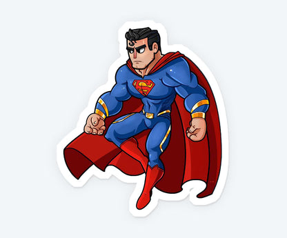 Super Man Flying Sticker