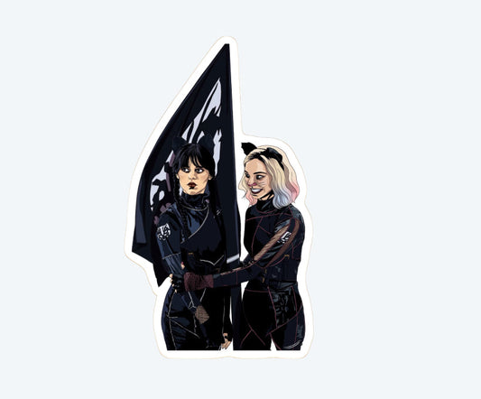 Wednesday Addams & Enid Sticker