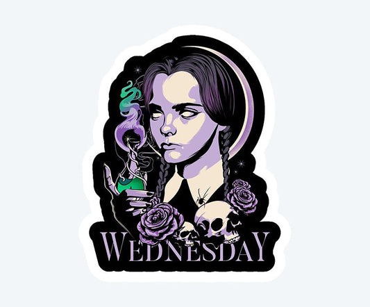 Wednesday Holding Poison Sticker