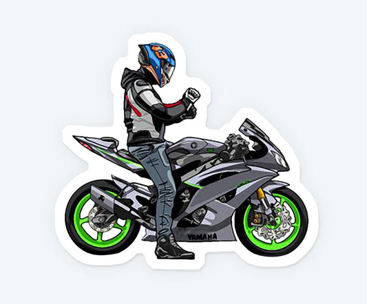 Yamaha R6 Biker Sticker